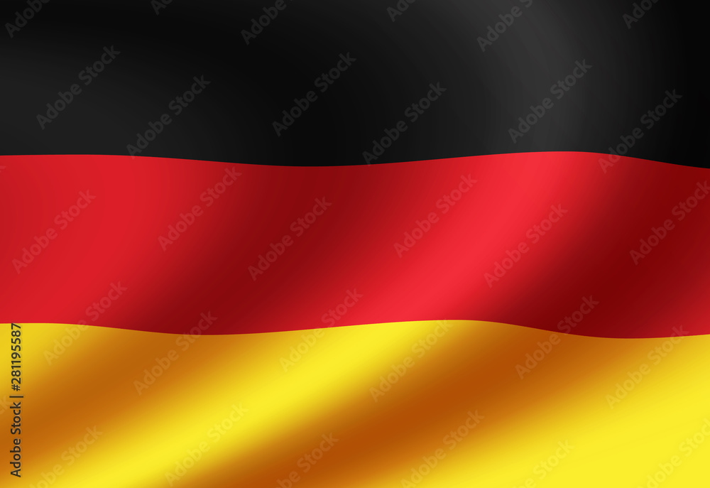 Naklejka premium Waving national flag illustration (Germany) 
