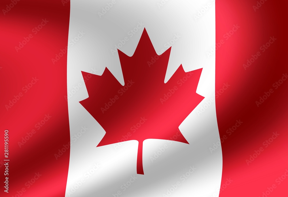 Waving national flag illustration (Canada) Waving national flag illustration (Canada)