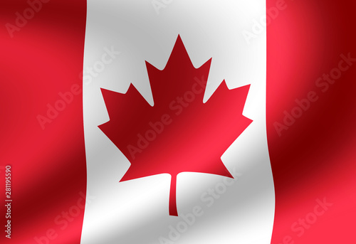 Waving national flag illustration (Canada) 