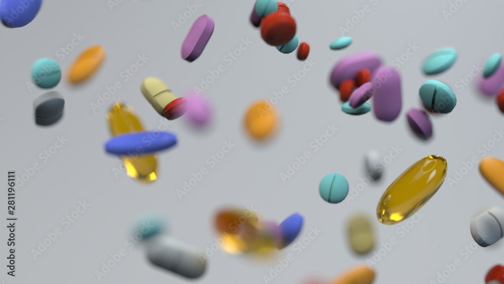 confetti pills swirl floating diverse treatment supplements confetti pills swirl floating diverse treatment supplements