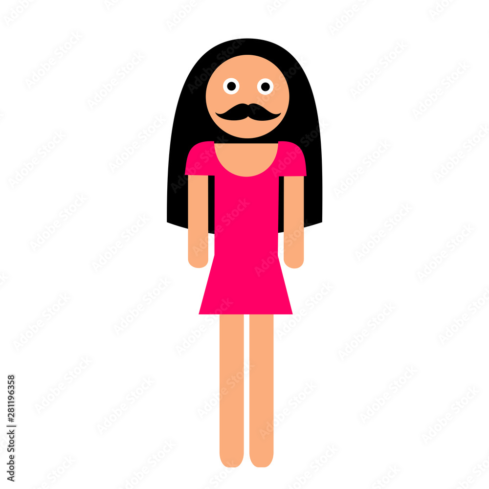 Transvestism - transvestite man and cross dresser is wearing woman clothes. Vector illustration Transvestism - transvestite man and cross dresser is wearing woman clothes. Vector illustration