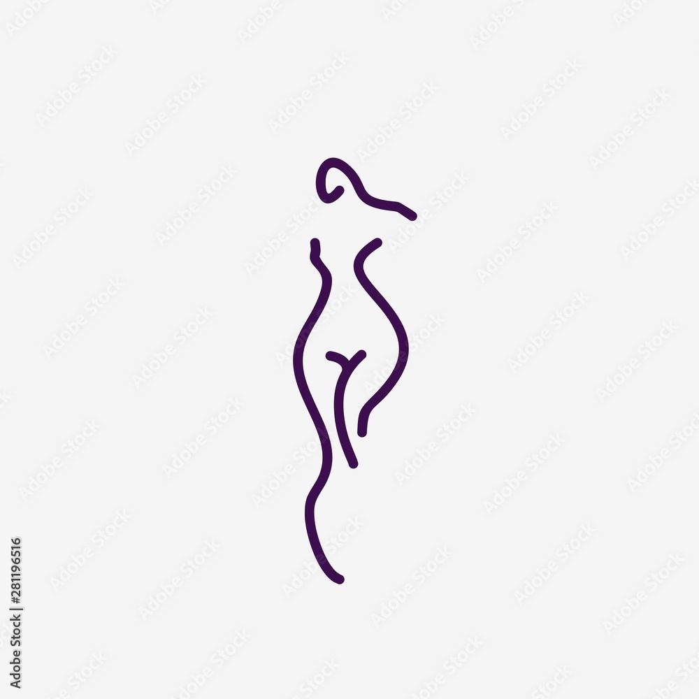 Fototapeta premium woman body shape line illustration vector