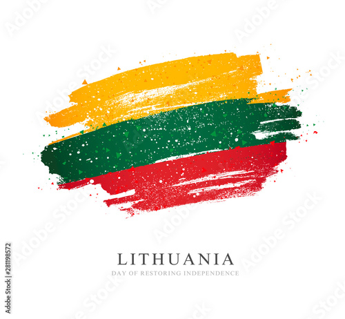 Flag of Lithuania. Vector illustration on white background.