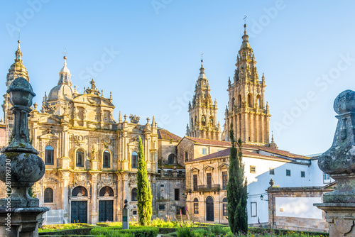 View at the Santa Catarina chapel at Immaculada place in  Santiago de Compostela Fototapet