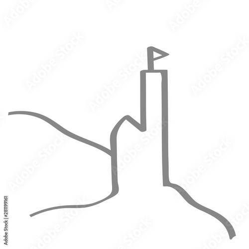 Handgezeichnetes Schloss in grau