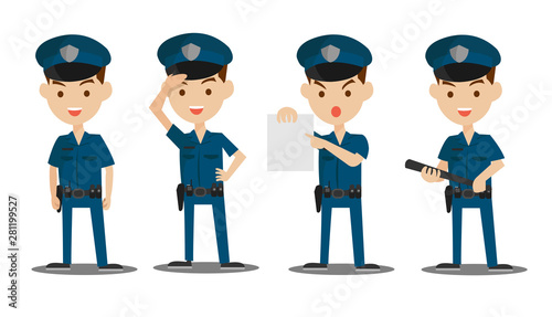 Set of Policeman Vector