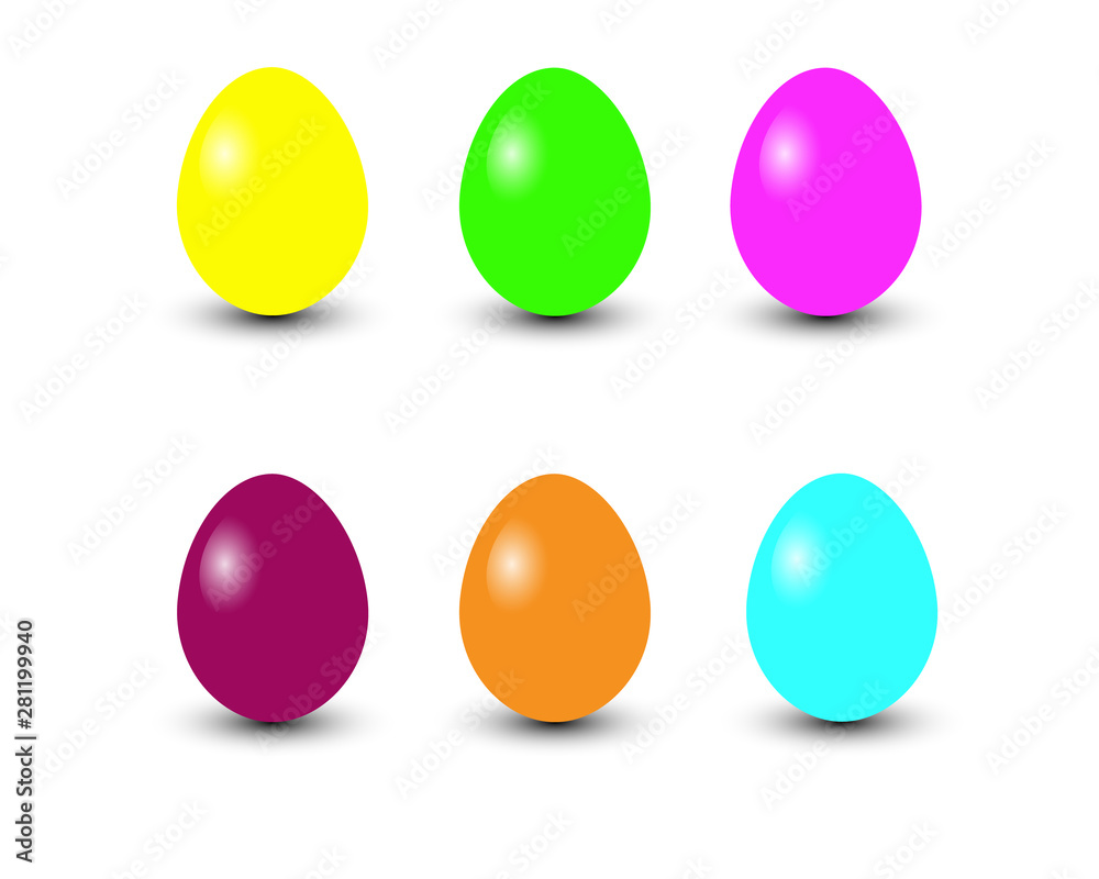Set of realistic eggs on white background. Easter collection. Vector illustration. Set of realistic eggs on white background. Easter collection. Vector illustration.