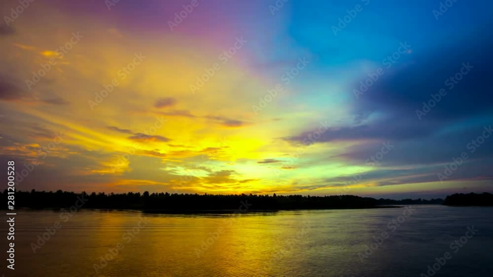 Timelapse Clouds At Sunrise, nature