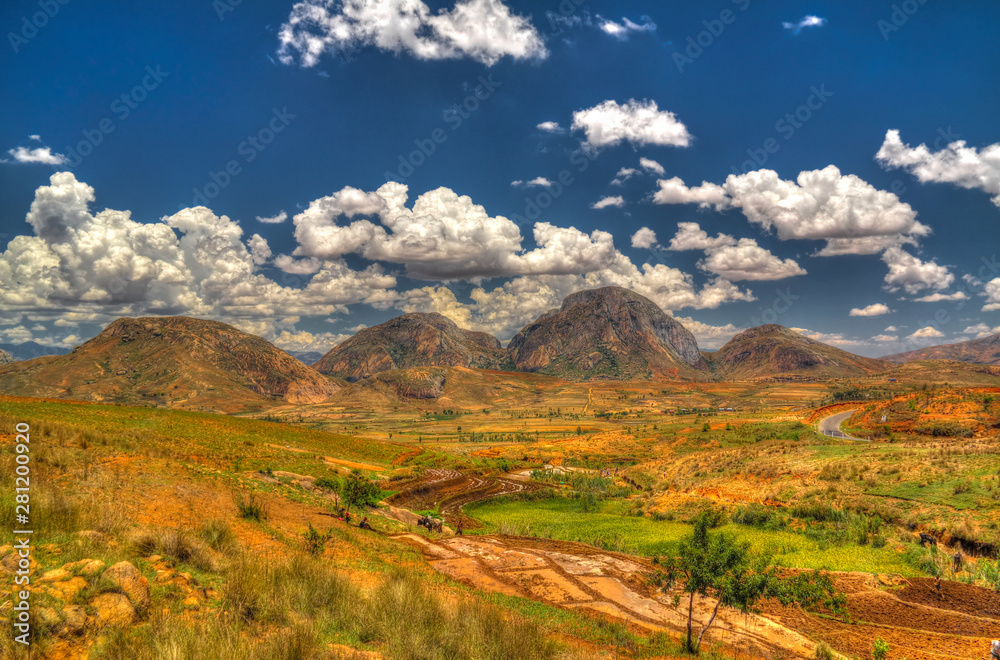 Landscape to Andringitra mountain range , Ihosy, Madagascar Landscape to Andringitra mountain range , Ihosy, Madagascar