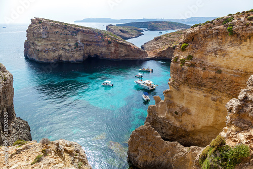 Pure crystal water of Blue Lagoon on Malta photo