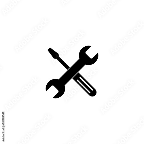 Repair icon. Wrench and screwdriver icon. Settings vector icon