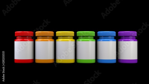 Colourful pills party drugs supplements