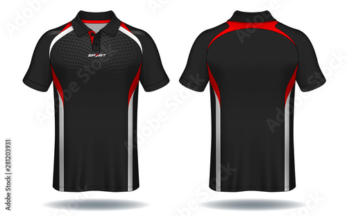 T-shirt polo design, Sport jersey template.	 photo