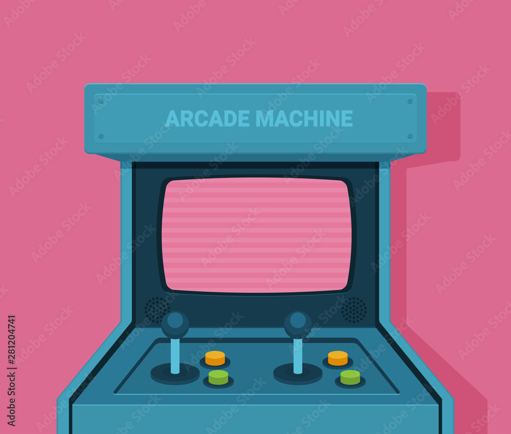 Retro arcade machine. Flat style vector illustration. Retro arcade machine. Flat style vector illustration.