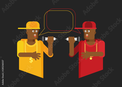 Colorful Rap Battle Flat Vector