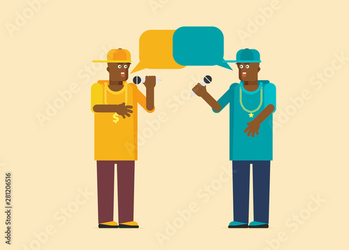 Colorful Rap Battle Flat Vector