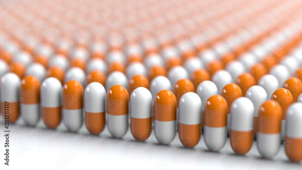 Fototapeta premium vitamin C pills organised order