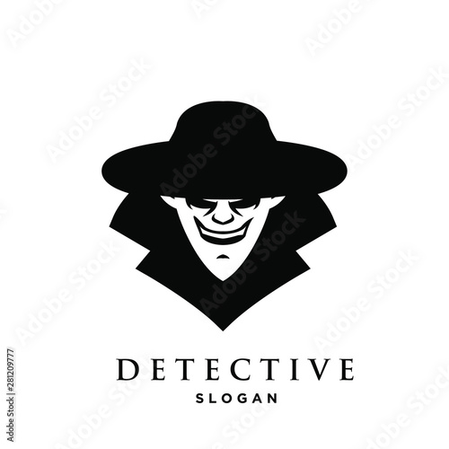 detective logo icon design vector illustration