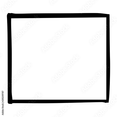 Mechanical drawing of rectangle. Simple isolated geometrical object for technical documentation, schoolbooks and further design. Black outline on white background. Vector illustration. EPS10