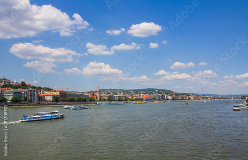 Danube at the height of the tourist season, Budapest