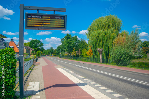 Photography Information panel with Dutch bus departure