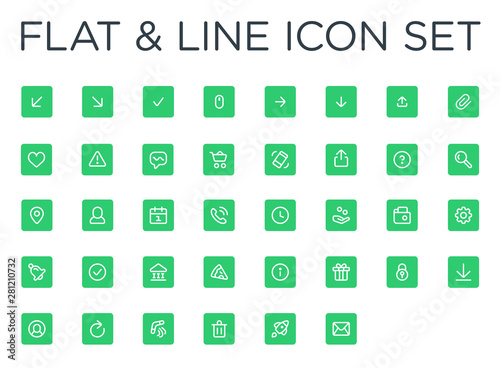 Isolated Flat And Line icon set, Emoticon, Vector Icon, Pictogram - Vector