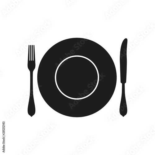 Sign plates, fork, knife
