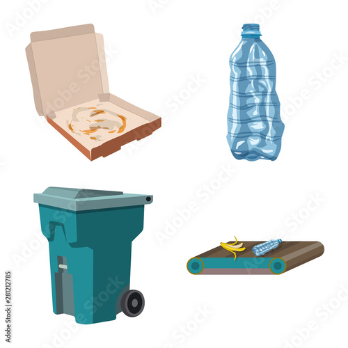Vector illustration of environment and waste icon. Set of environment and ecology stock vector illustration.