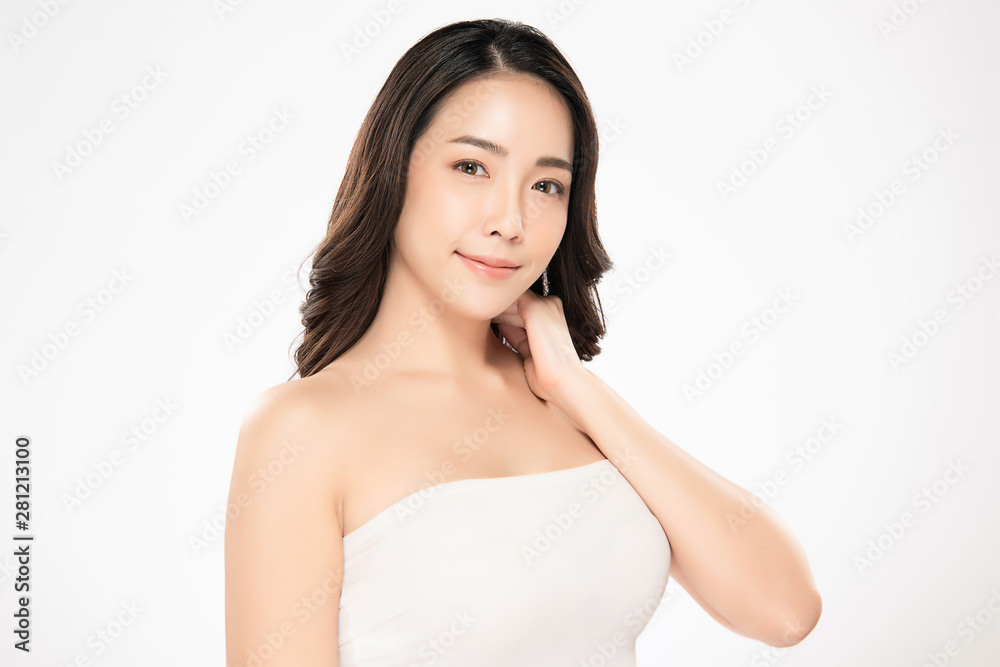 Beautiful Young Asian Woman with Clean Fresh Skin, Beautiful Young Asian Woman with Clean Fresh Skin,