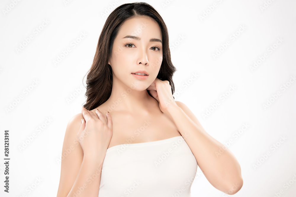 Beautiful Young Asian Woman with Clean Fresh Skin, Beautiful Young Asian Woman with Clean Fresh Skin,