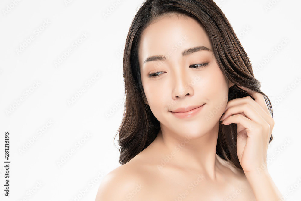 Beautiful Young Asian Woman with Clean Fresh Skin, Beautiful Young Asian Woman with Clean Fresh Skin,