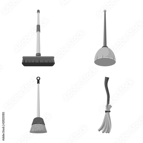 Vector design of tool and mopping logo. Set of tool and household vector icon for stock.