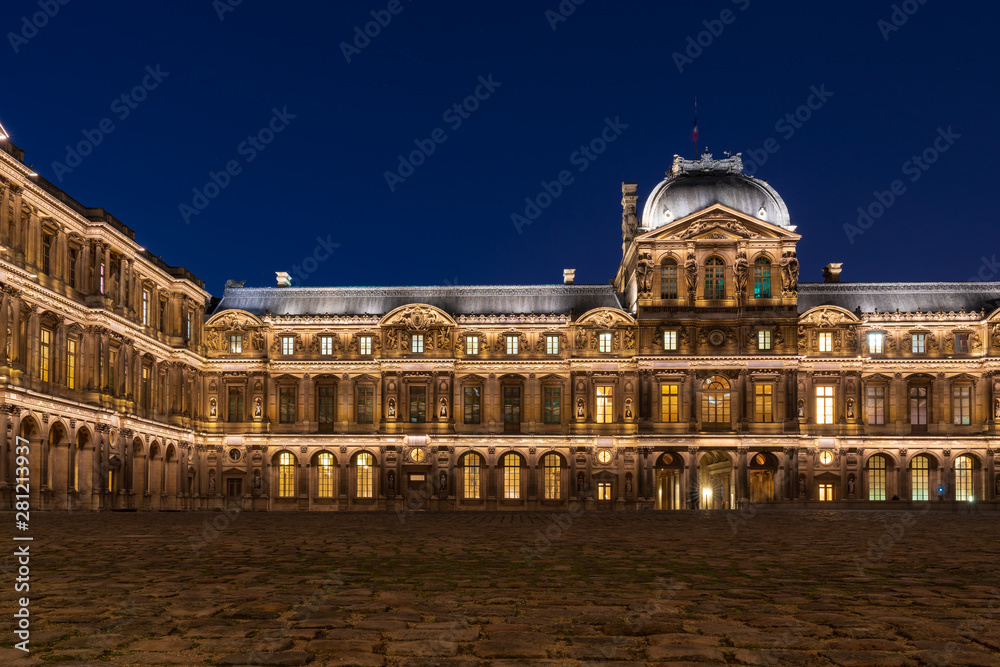 Louvre Museum of Paris at night
