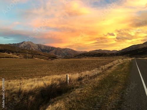 sunset in the mountains
