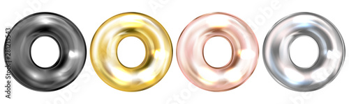 Golden foil balloon, inflated alphabet symbol O