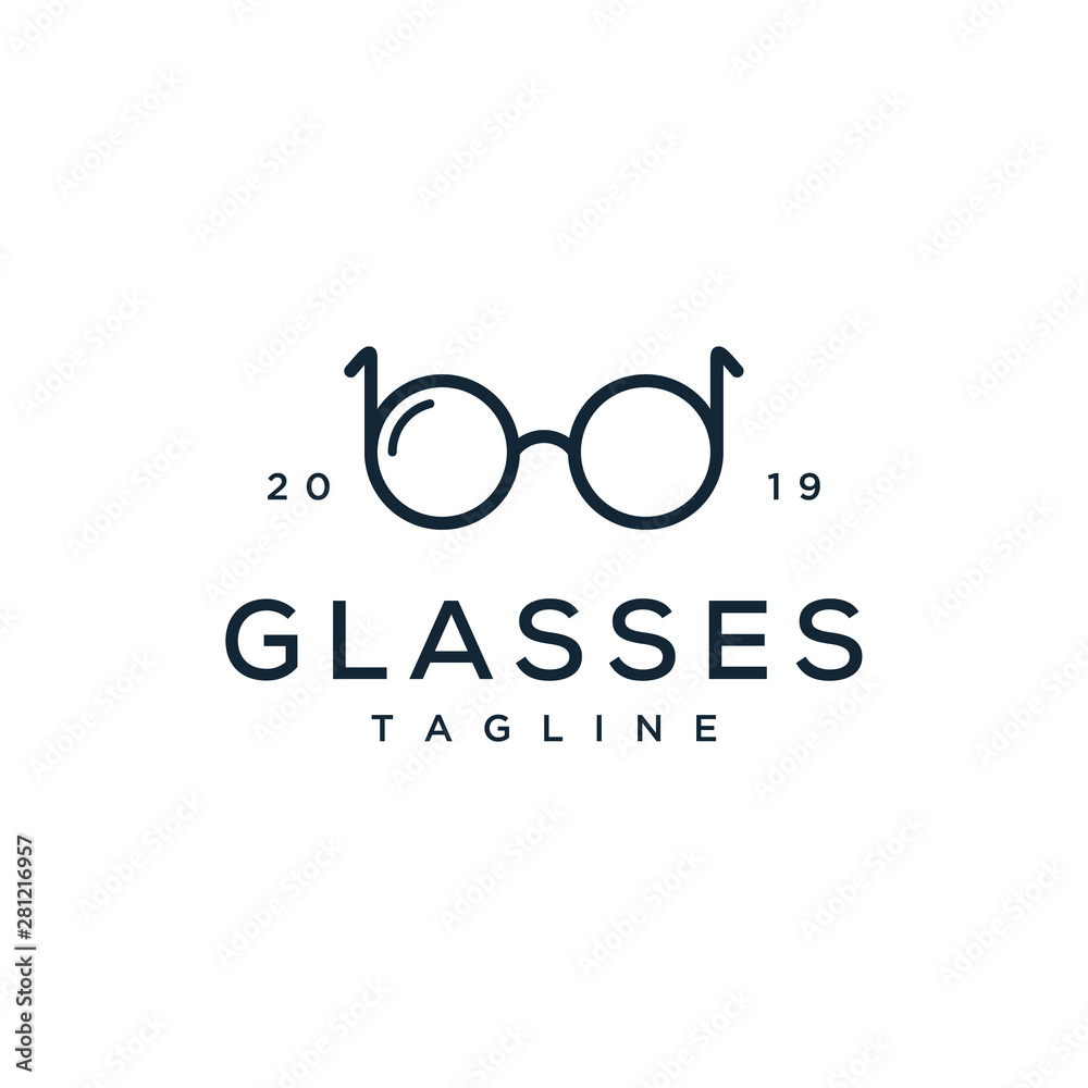 eyeglasses simple outline vector icon logo design eyeglasses simple outline vector icon logo design