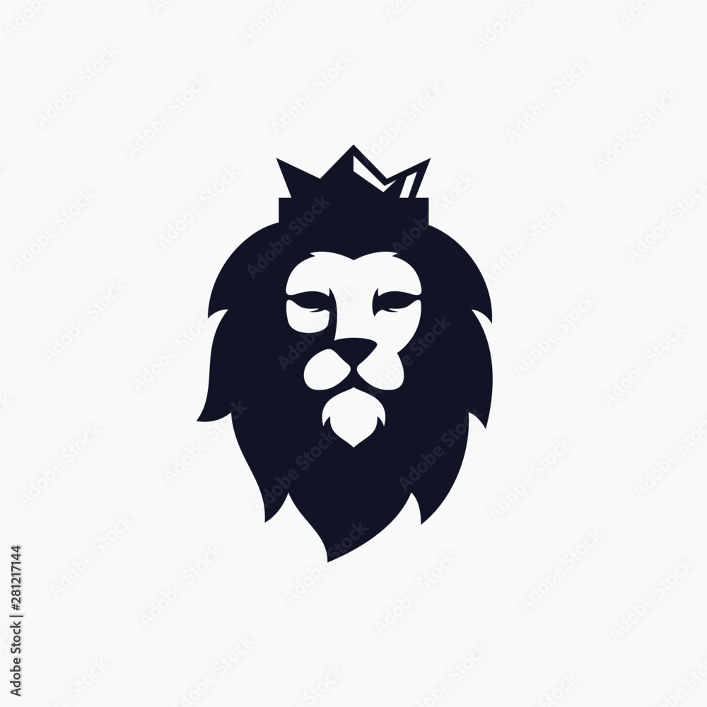 lion head vector icon illustration logo design
