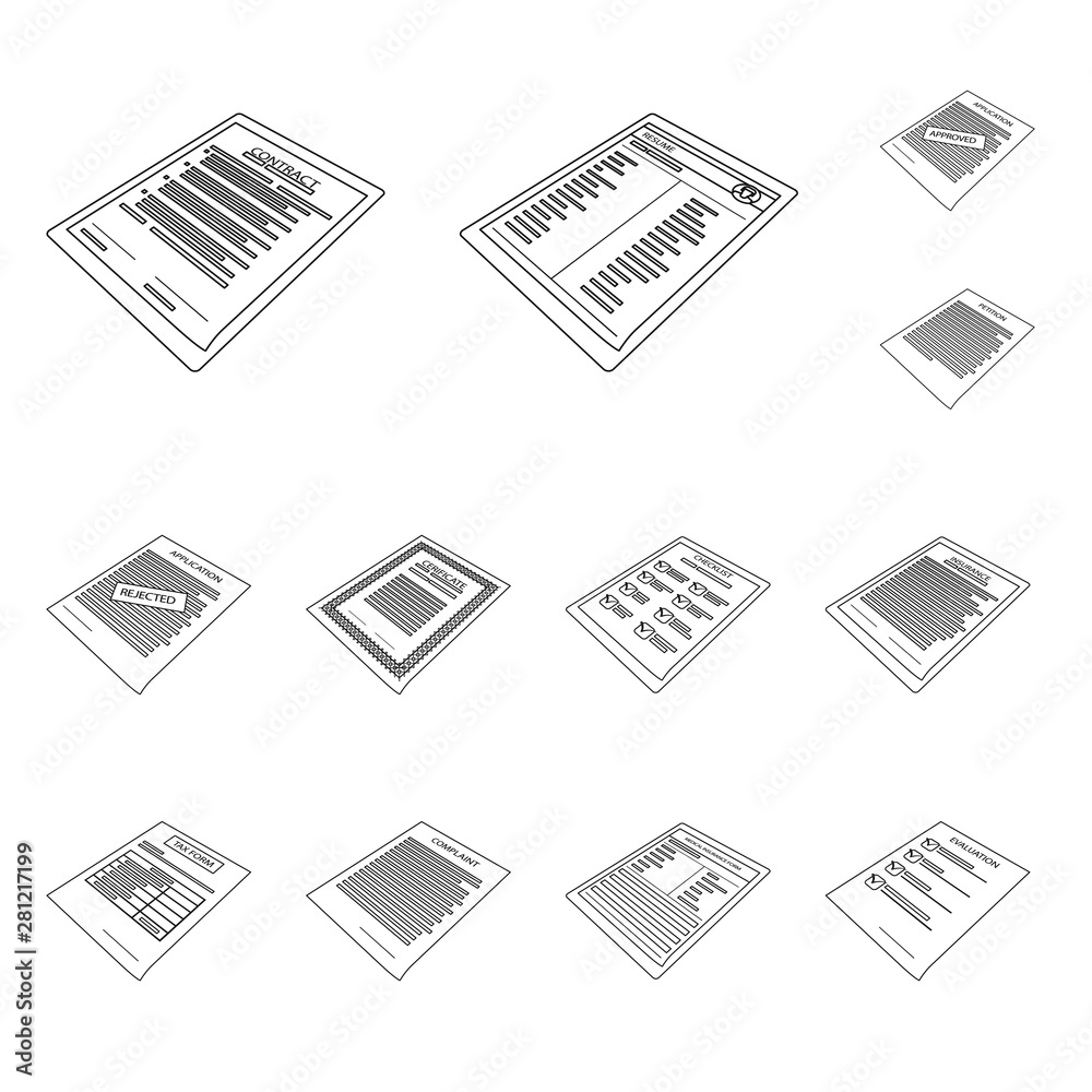 Fototapeta premium Isolated object of business and id sign. Collection of business and office stock symbol for web.