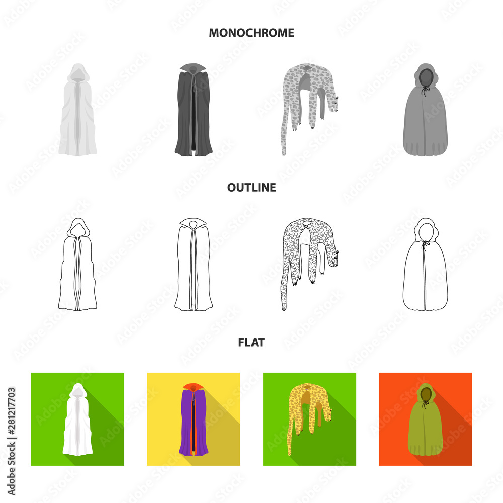 Vector illustration of material and clothing symbol. Collection of material and garment stock symbol for web. Vector illustration of material and clothing symbol. Collection of material and garment stock symbol for web.