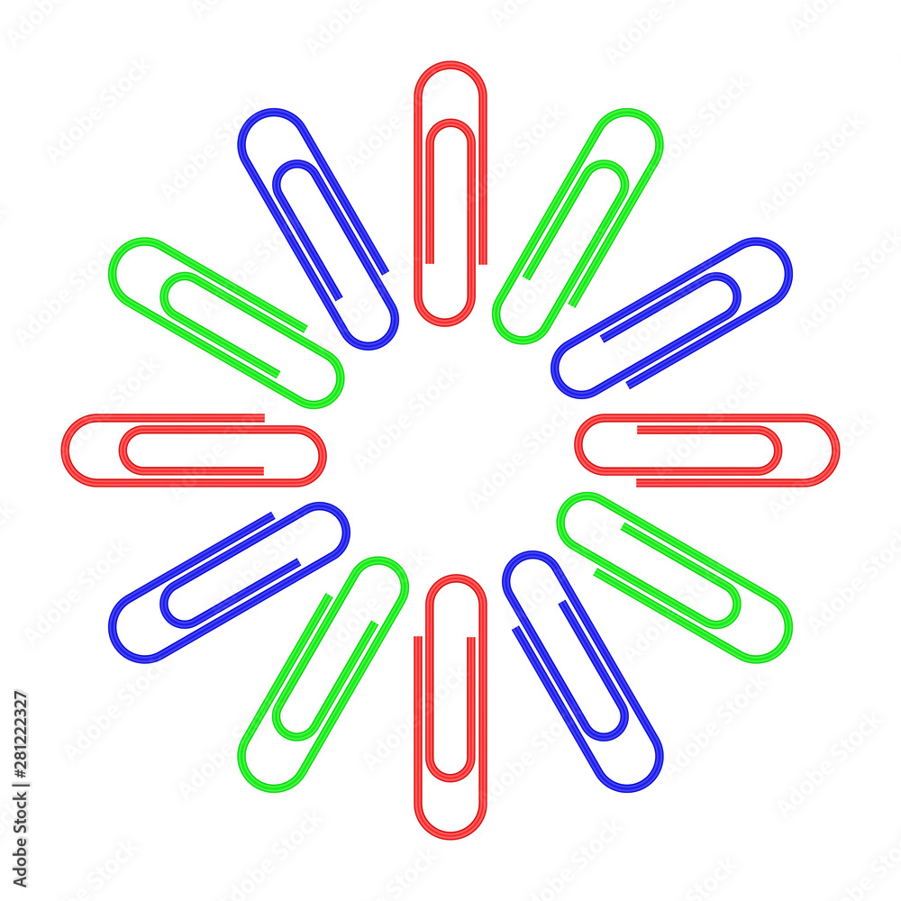 Paper clips isolated on white background,Top view,flat lay,Paperclip icon