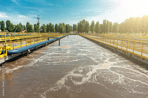 Fotografía Tank or reservoir for biological purification and cleaning of dirty sewage water by active sludge