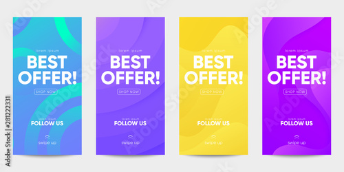 Set of sale banner for social media stories, web page and other pormotion for mobile. Eps10 vector.