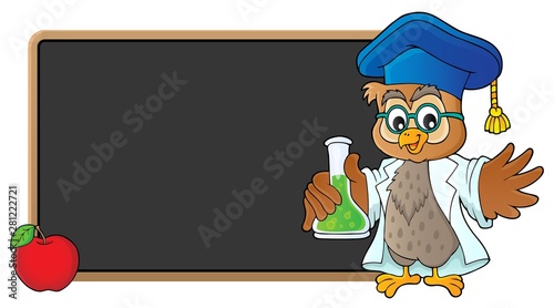 Owl teacher with chemical flask theme 3