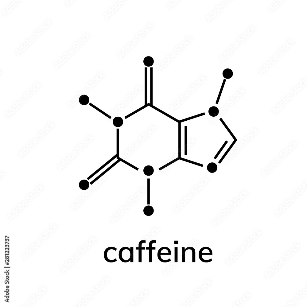 Fototapeta premium Caffeine chemical formula on white background