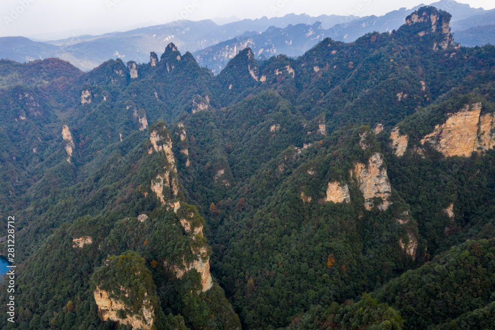 Spectacular mountainous view under cloudy weather in China