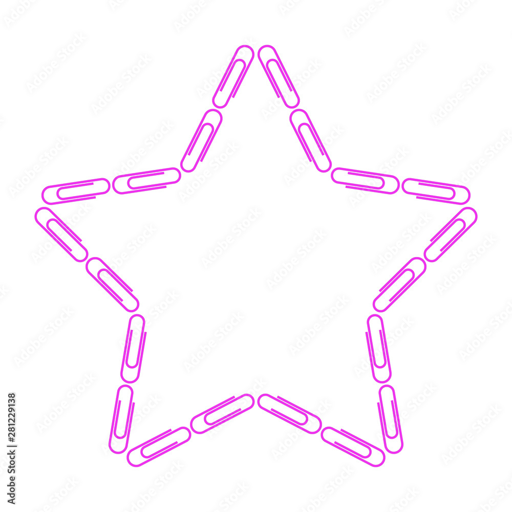 Paper clips isolated on white background,Top view,flat lay,Paperclip icon Paper clips isolated on white background,Top view,flat lay,Paperclip icon