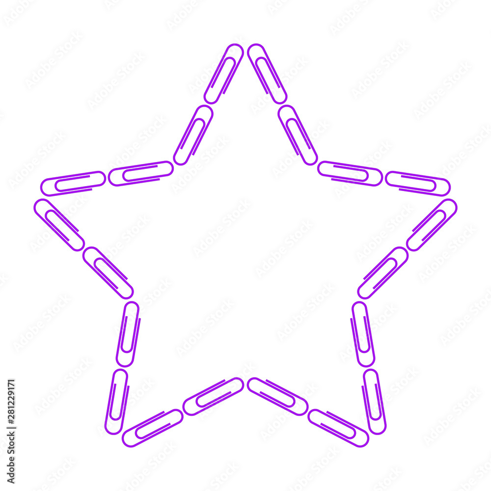 Paper clips isolated on white background,Top view,flat lay,Paperclip icon Paper clips isolated on white background,Top view,flat lay,Paperclip icon