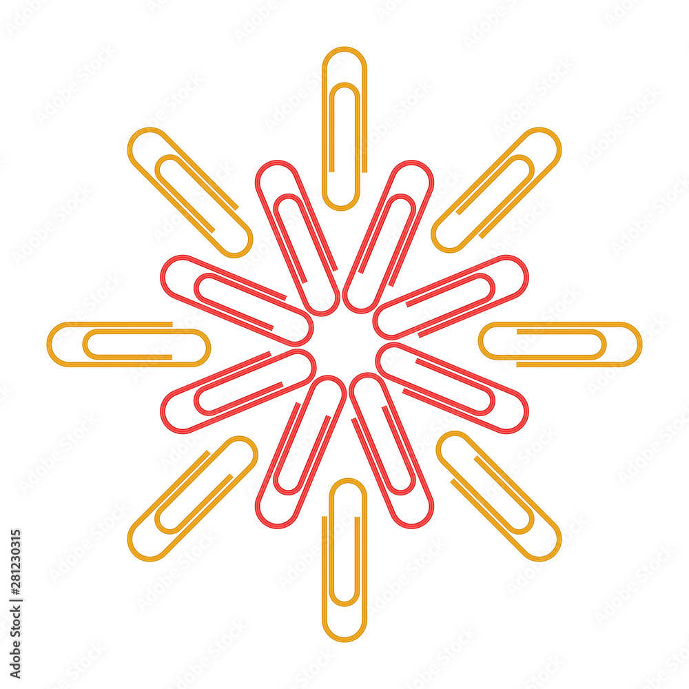 Paper clips isolated on white background,Top view,flat lay,Paperclip icon Paper clips isolated on white background,Top view,flat lay,Paperclip icon