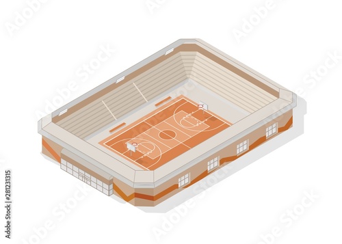 Isometric basketball court