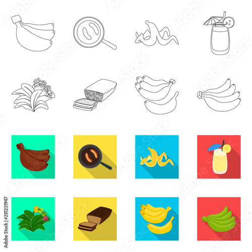 Isolated object of natural and vegetarian icon. Set of natural and eating stock symbol for web.